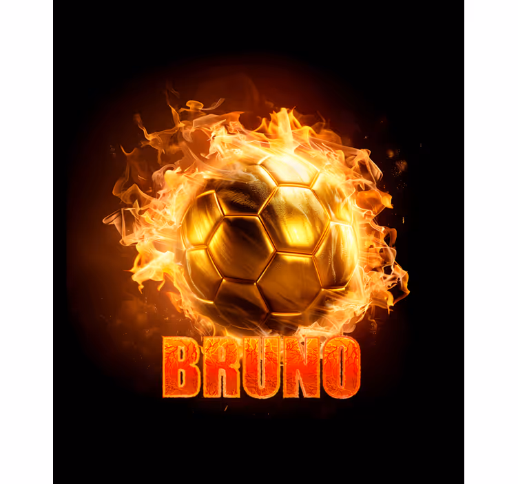 Altın ateş topu futbol stor perde - TenStickers