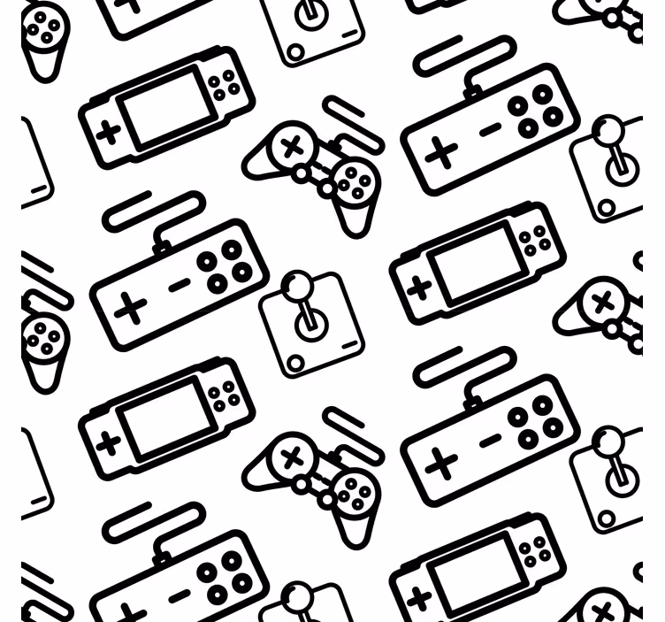 Minimalist kontrolörler geek desenli stor perde - TenStickers