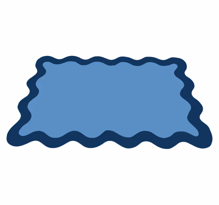Mavi dalgalı kenarlık modern amerikan servis - TenStickers