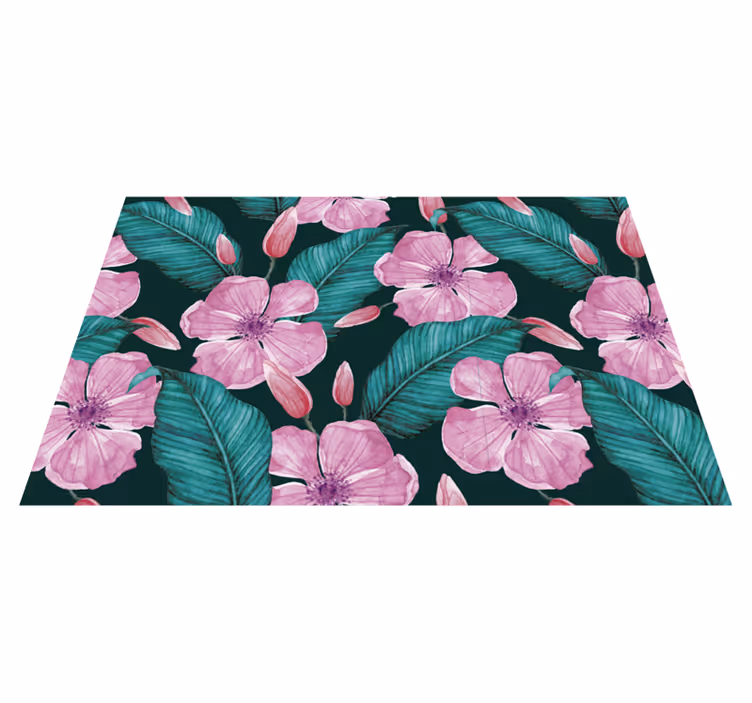 Büyük tropik çiçekler çiçek placemats - TenStickers