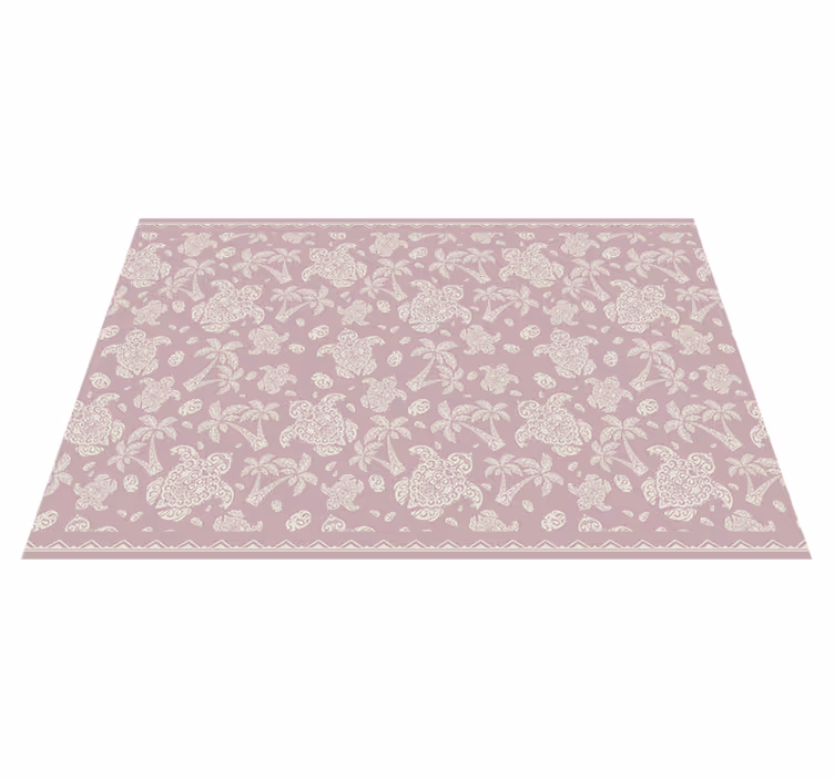 Hawaiian kaplumbağa ve palmiye ağacı kaplumbağa placemats - TenStickers