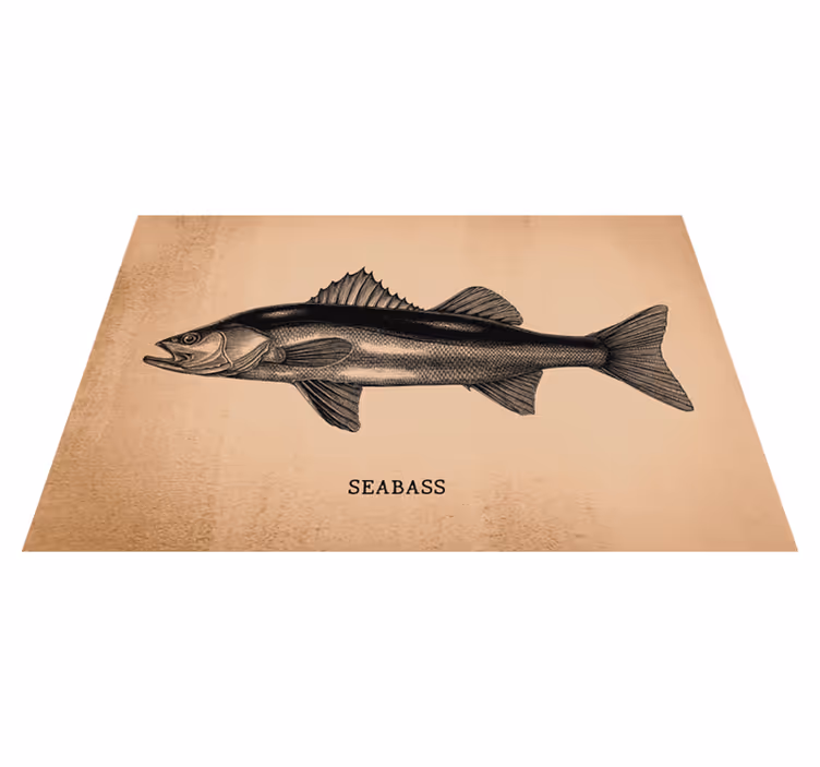 Gerçekçi levrek balığı placemats - TenStickers