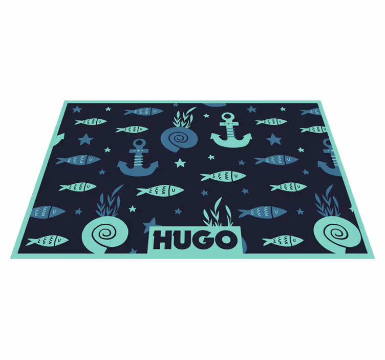 Balık ve deniz altında çapa balık placemats - TenStickers