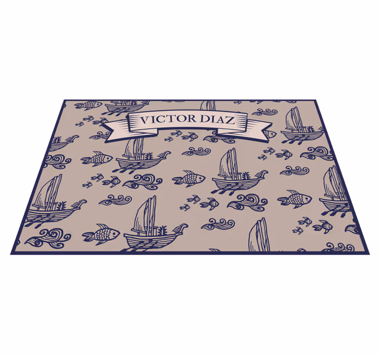 Deniz tekne ve balık adı placemats - TenStickers