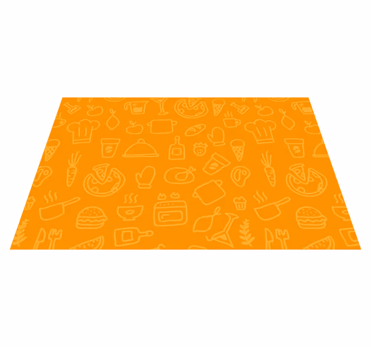 çatal bıçak takımı placemats ile turuncu arka plan - TenStickers