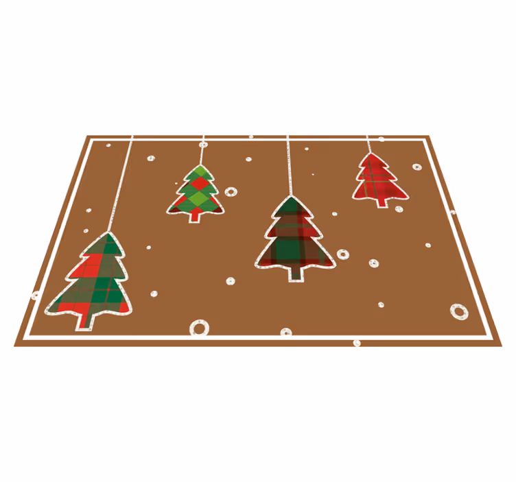 Noel ağaçları kahverengi arka plan placemats - TenStickers