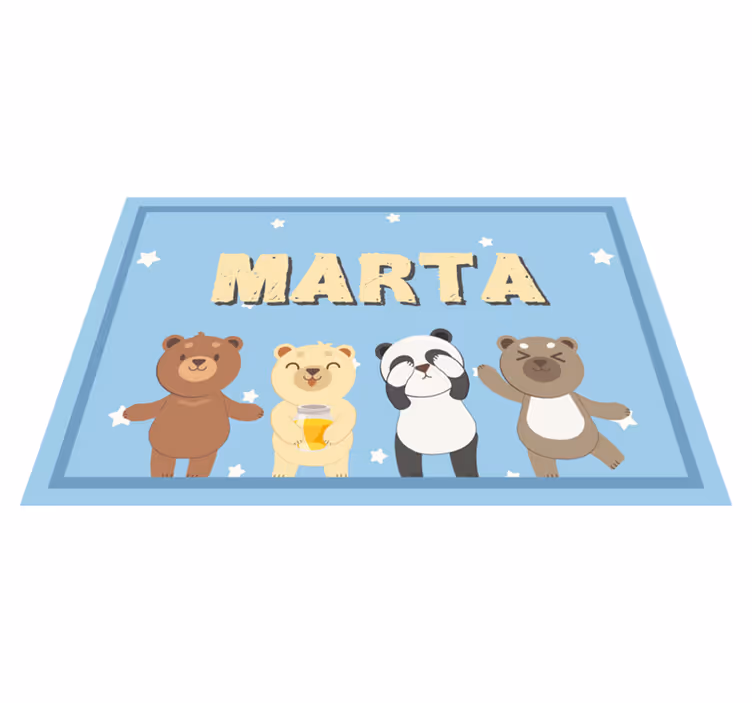 Sevimli ayı özelleştirilebilir çocuk placemats - TenStickers
