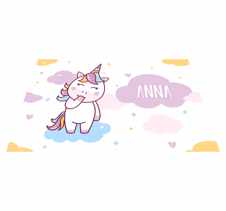 Unicorn özelleştirilebilir çocuk placemats - TenStickers