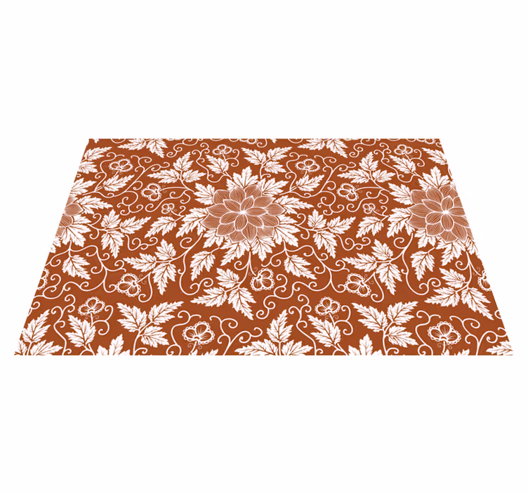 çiçek desenli kiremit desenli placemats - TenStickers