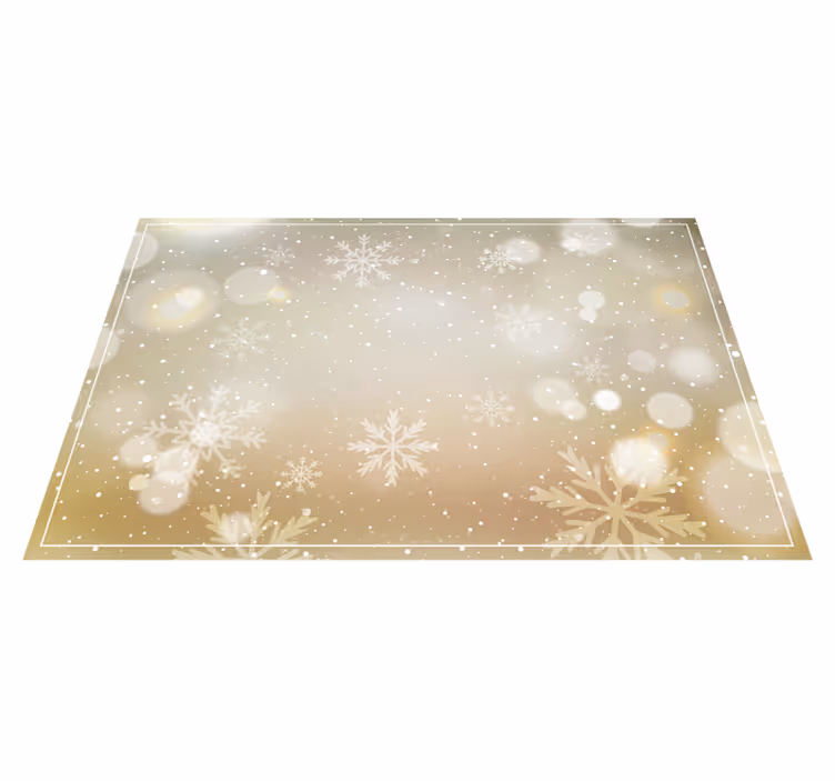 Gümüş ve altın kar taneleri noel placemats - TenStickers