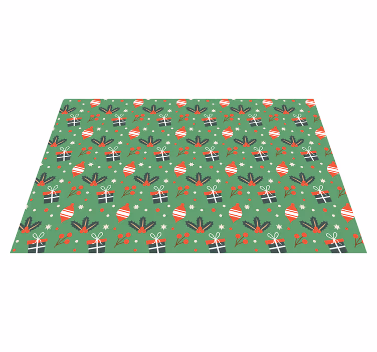 Yeşil şeker desen yılbaşı placemats - TenStickers
