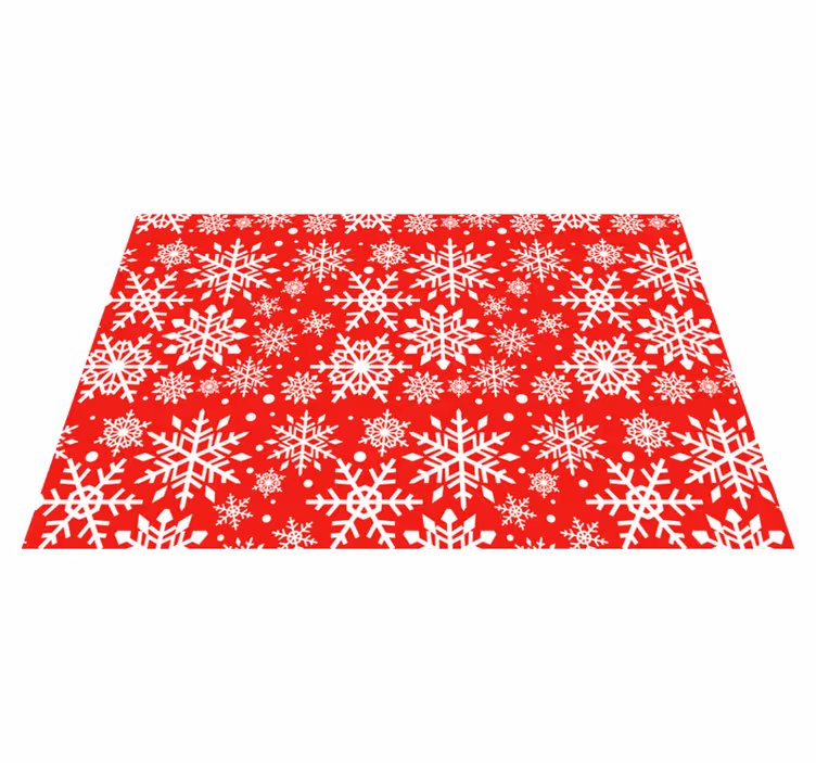 Kırmızı kar taneleri yılbaşı placemats - TenStickers