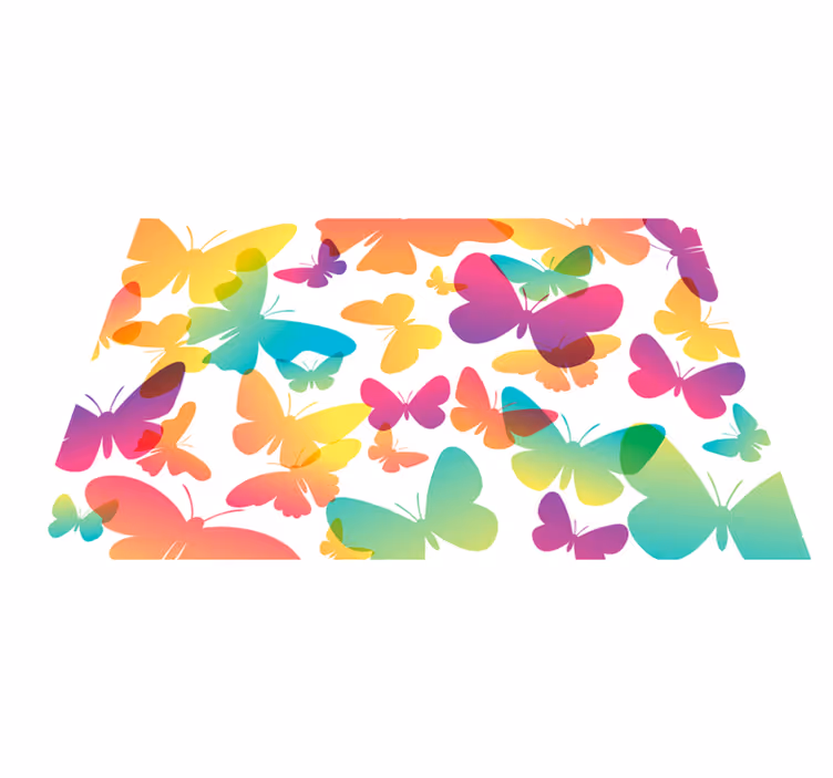Çocuk amerikan servis - canlı kelebek motifi - TenStickers