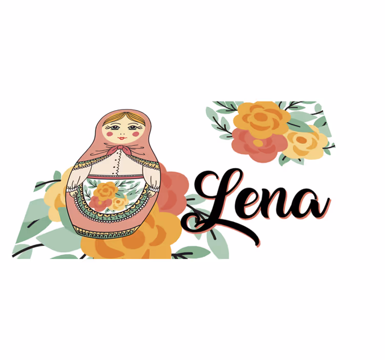 İsimli amerikan servis - matruşka bebek İllüstrasyonu - TenStickers