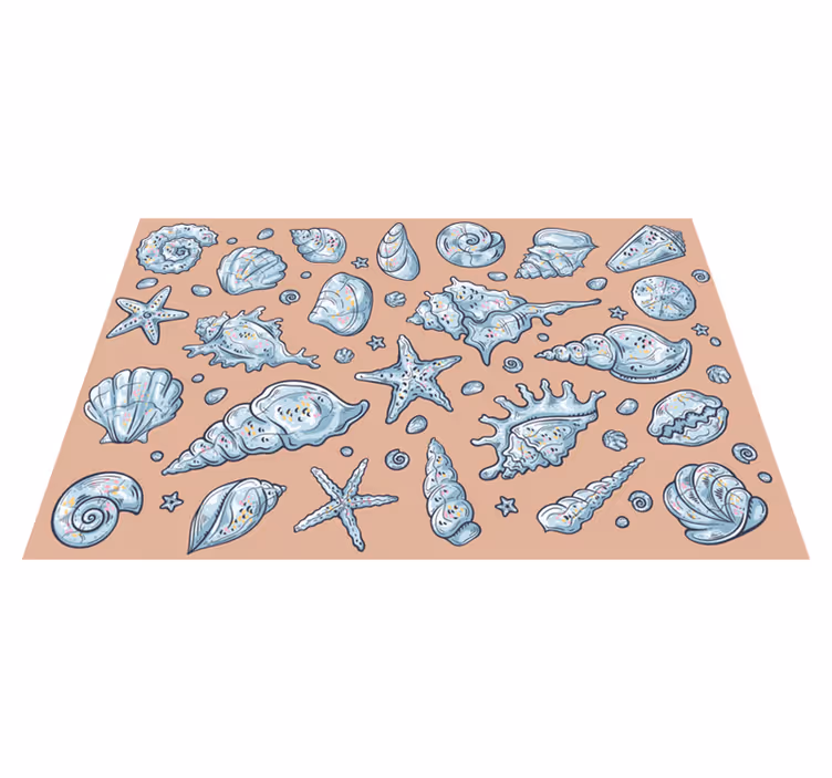 Deniz kabuğu çizimleri deniz kabuğu placemats - TenStickers