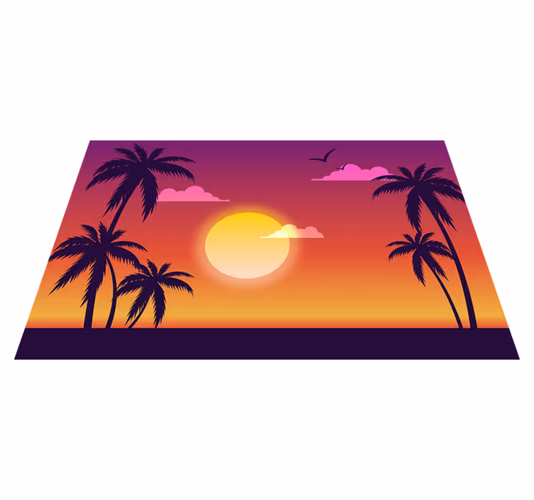 Modern amerikan servis tropikal gün batımı manzarası - TenStickers