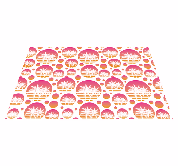 Gün batımı bağbozumu manzara deseni 70'in placemats - TenStickers