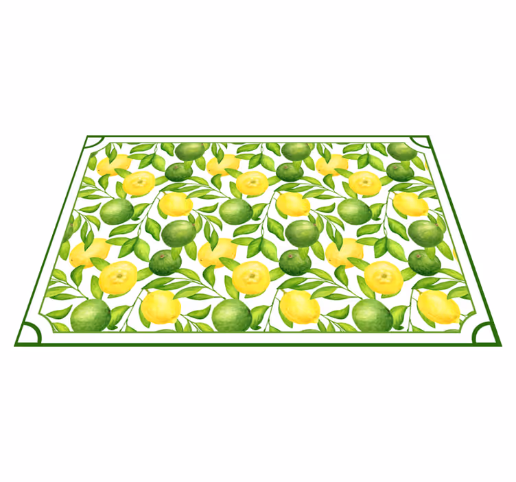 Mantel limon ve misket limonu çerçeve turunçgil servis altlıkları - TenStickers