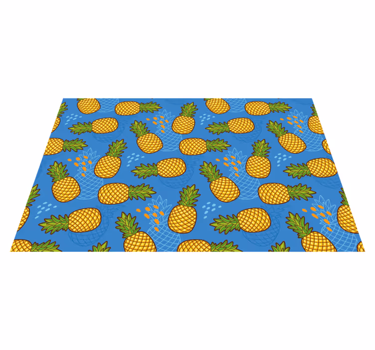 Mavi arka plan orijinal amerikan servisi üzerinde ananas - TenStickers