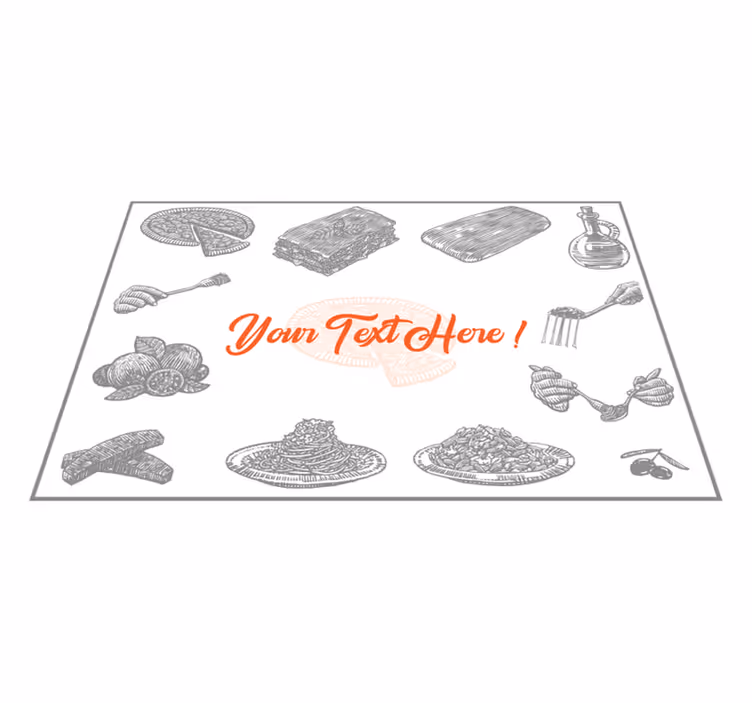 Metin placemats ile İtalyan yemeği simgeleri - TenStickers