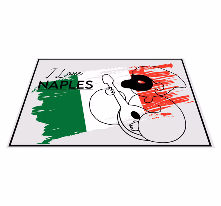 Pulcinella vinil servis altlığı ile seven naples - TenStickers
