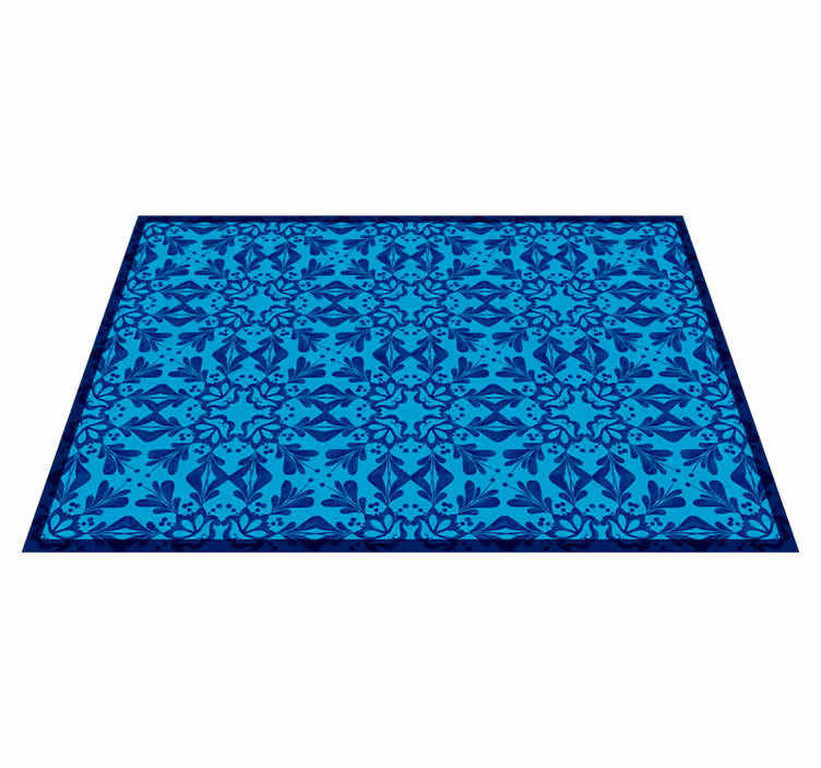 çiçekli zarif placemats ile mavi mozaik - TenStickers