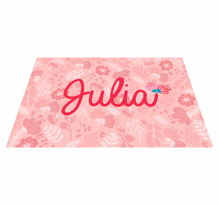 çocuklar için isim placemats ile çiçek motifleri - TenStickers