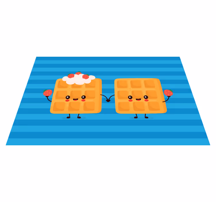 El ele tutuşan waffle çocuklar placemats - TenStickers