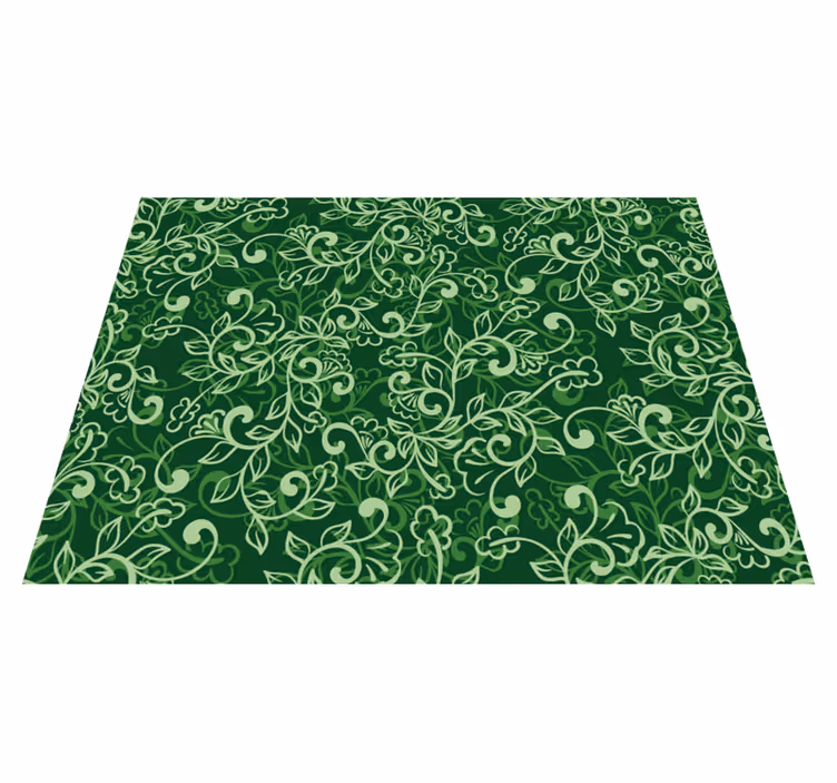 Yeşil çiçek süsleme yuvarlak vinil placemats - TenStickers