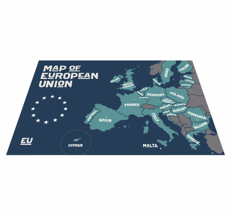 Avrupa birliği haritası orijinal placemats - TenStickers