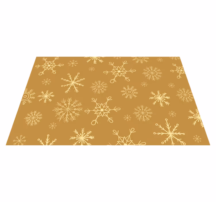 Altın kar taneleri yılbaşı placemats - TenStickers
