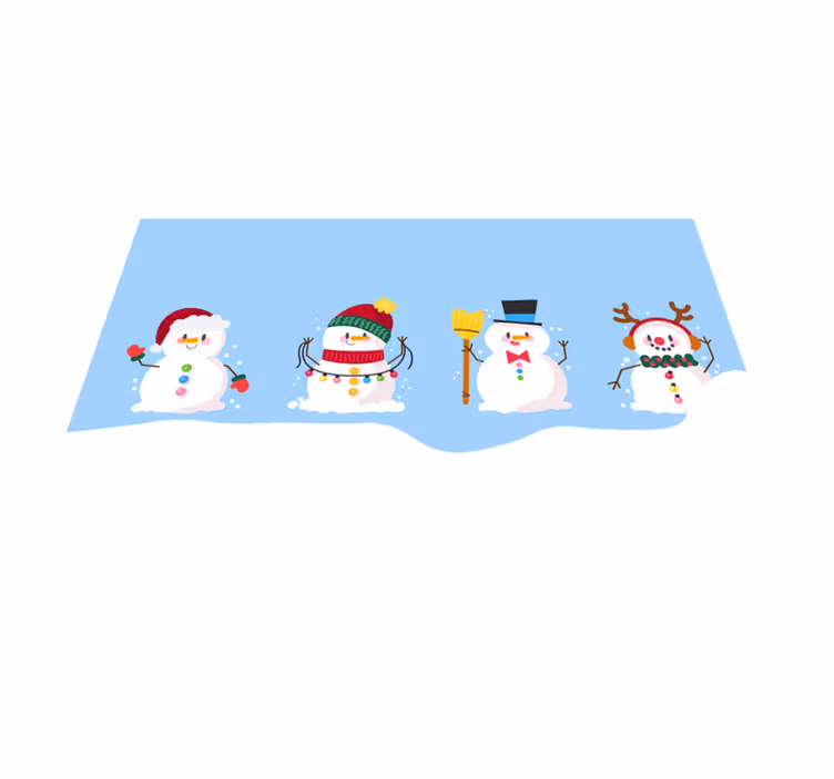 4 sevimli kardan adam yılbaşı placemats - TenStickers