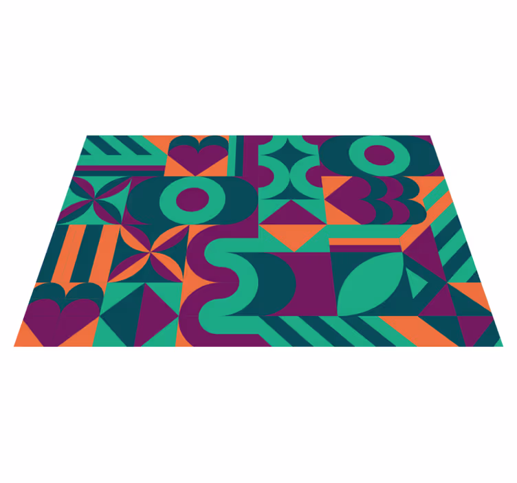 Renkli geometrik desen modern servis altlıkları - TenStickers