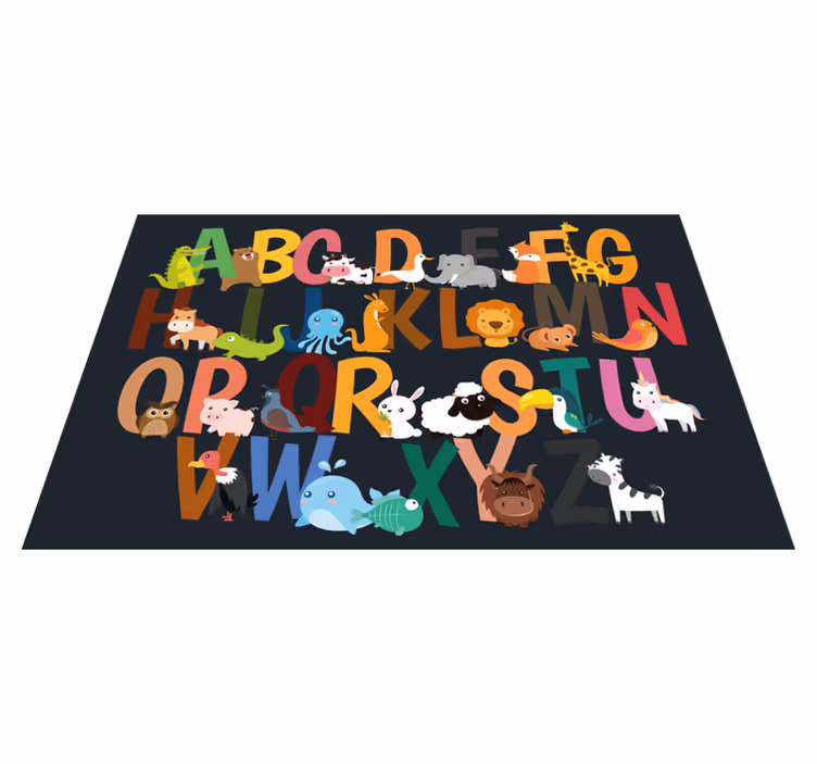 Hayvan alfabesi ingilizce çocuklar placemats - TenStickers
