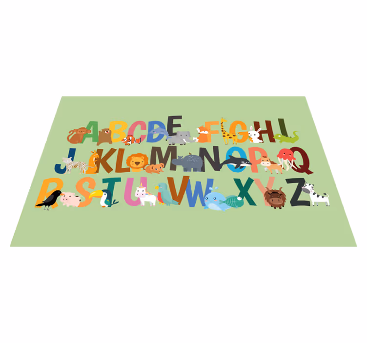 Hayvan alfabe de çocuk placemats - TenStickers