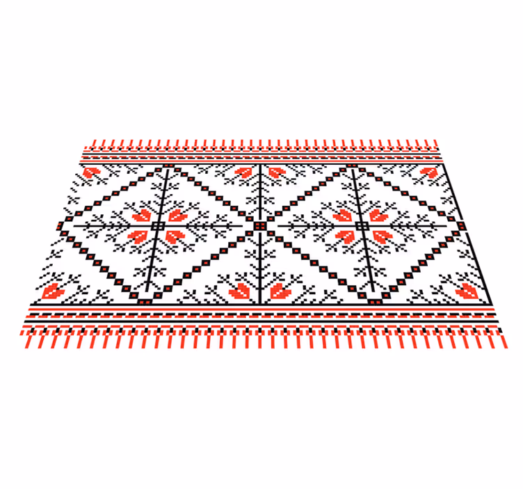 Halk sanatı çiçek placemats - TenStickers