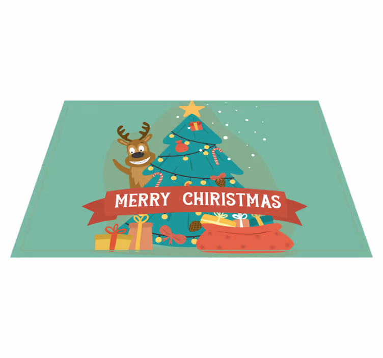 Noel amerikan servis neşeli tatil ağacı - TenStickers