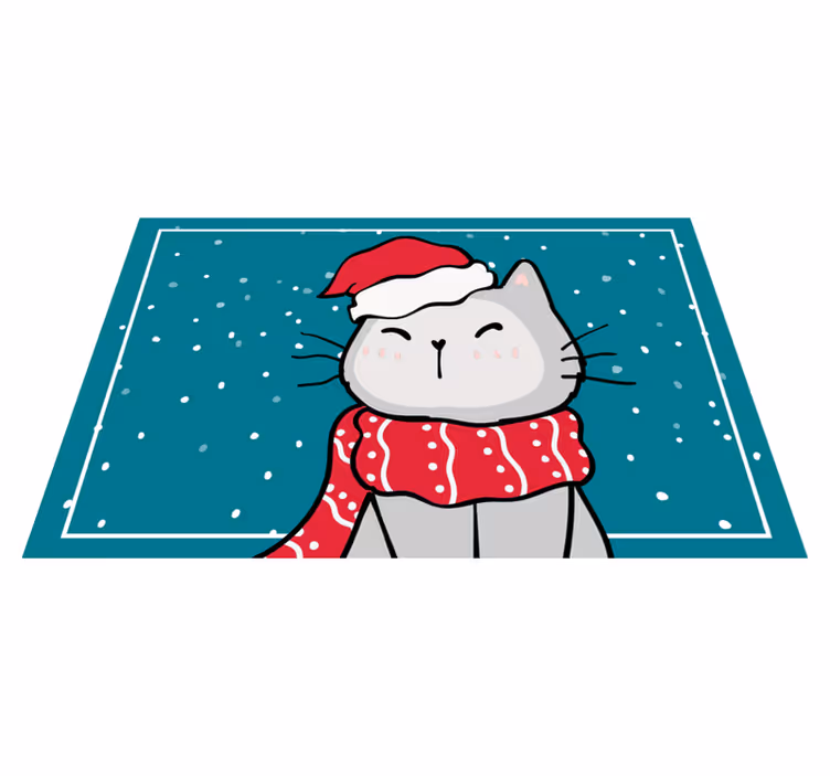 Komik kedi noel tasarımı noel placemats - TenStickers
