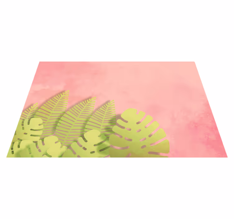 Pembe arka plan monstera vinil placemats - TenStickers