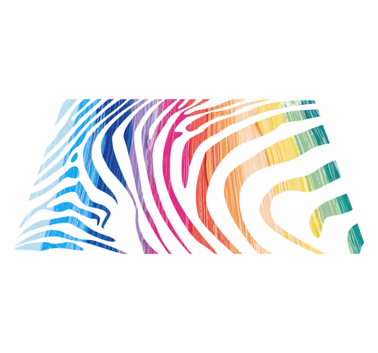 Renkli zebra desenli dokulu servis altlıkları - TenStickers