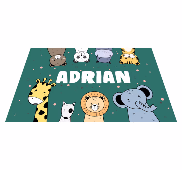 Kişiye özel servis altlığı olan hayvan karikatürleri - TenStickers