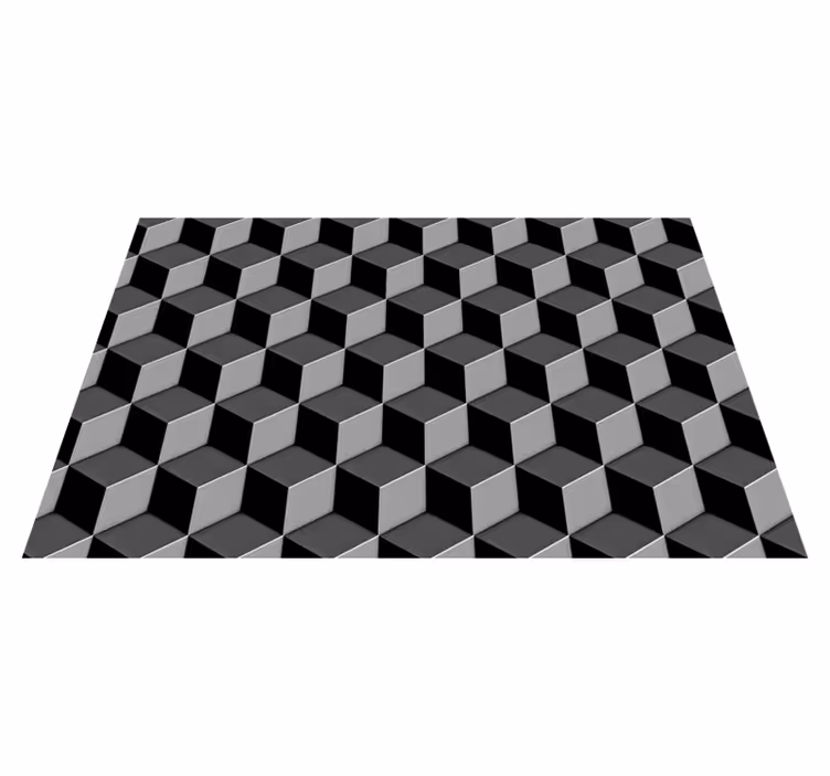 Gri 3d kareler modern placemats - TenStickers