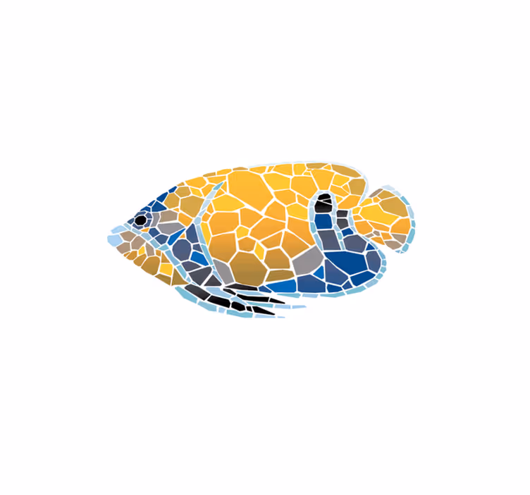 Geometrik balık vinil placemats - TenStickers