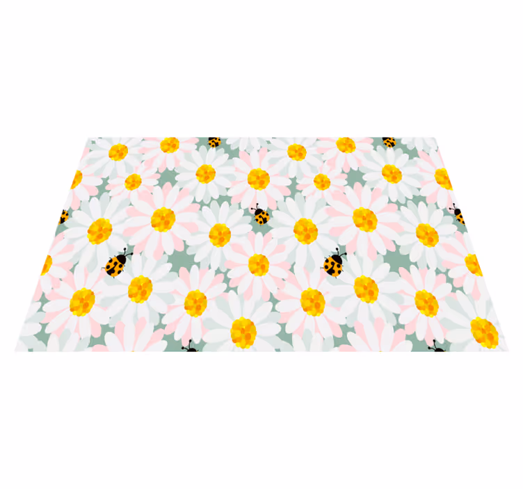 Papatyalar ve uğur böceği zarif placemats - TenStickers
