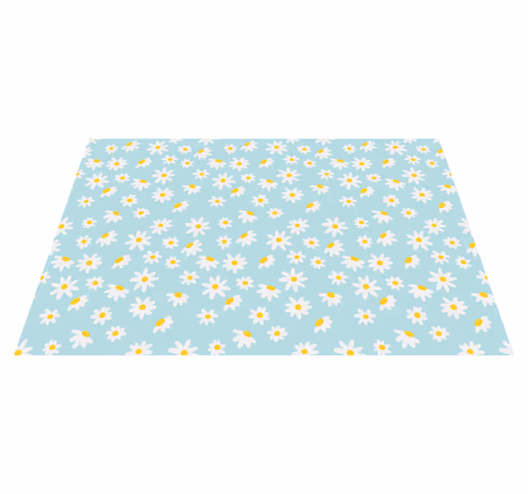 Mavi arka plan placemats üzerinde şirin papatya deseni - TenStickers