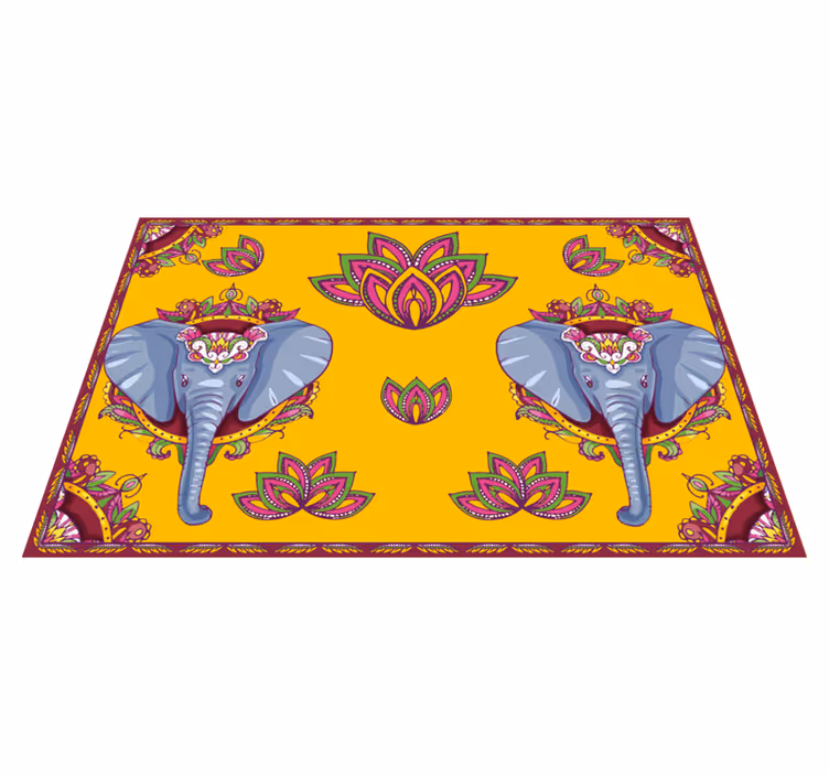 Hint sanatı desenli fil vinil placemats - TenStickers