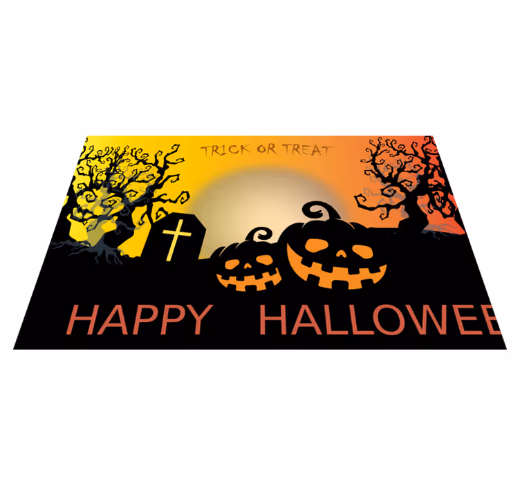 Kabak mezarlığı cadılar bayramı placemats - TenStickers