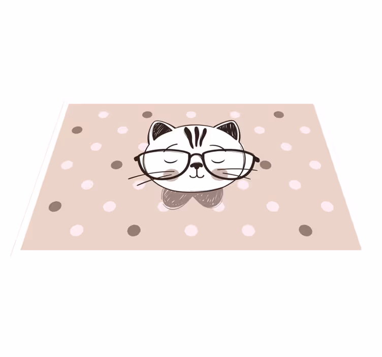 Gözlüklü akıllı kedi çocuk placemats - TenStickers