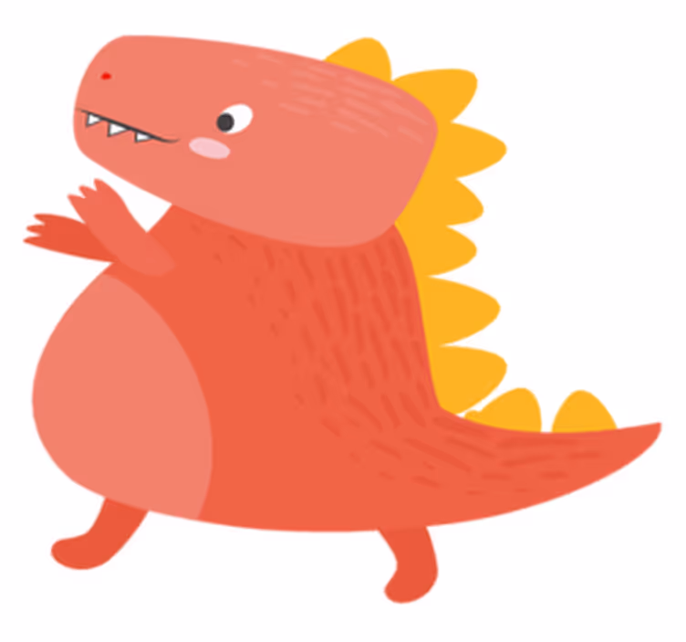 Çocuk amerikan servis sevimli dinozor karakteri - TenStickers