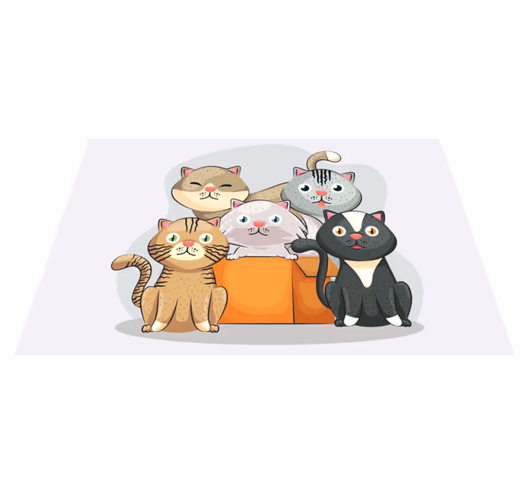 Çocuk amerikan servis sevimli kedi yüzleri - TenStickers